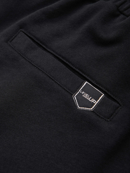 Ombre Clothing Férfi rövidnadrág REGULAR FIT francia frottír kötöttből - fekete V4 OM-SRSK-0196 Ombre Clothing