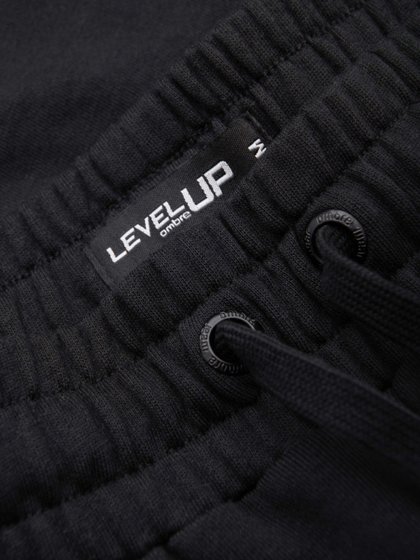 Ombre Clothing Férfi rövidnadrág REGULAR FIT francia frottír kötöttből - fekete V4 OM-SRSK-0196 Ombre Clothing