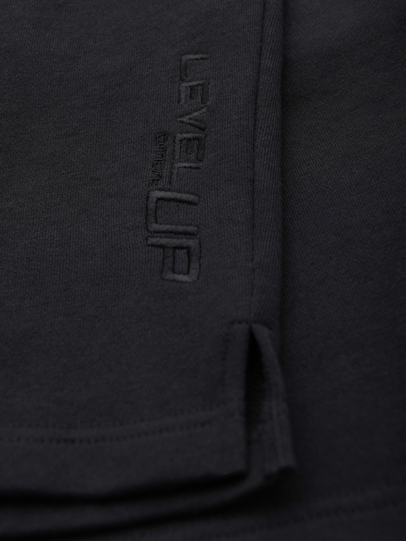 Ombre Clothing Férfi rövidnadrág REGULAR FIT francia frottír kötöttből - fekete V4 OM-SRSK-0196 Ombre Clothing