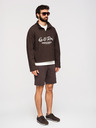 Ombre Clothing Férfi strukturált rövidnadrág REGULAR FIT - barna V5 OM-SRSK-0124 Ombre Clothing