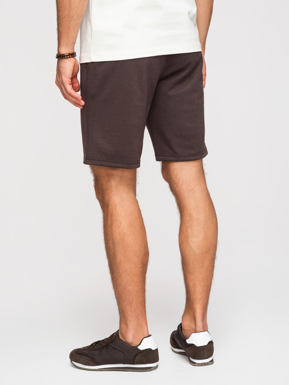 Ombre Clothing Férfi strukturált rövidnadrág REGULAR FIT - barna V5 OM-SRSK-0124 Ombre Clothing