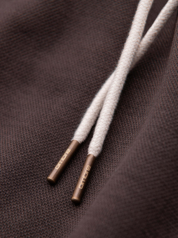 Ombre Clothing Férfi strukturált rövidnadrág REGULAR FIT - barna V5 OM-SRSK-0124 Ombre Clothing