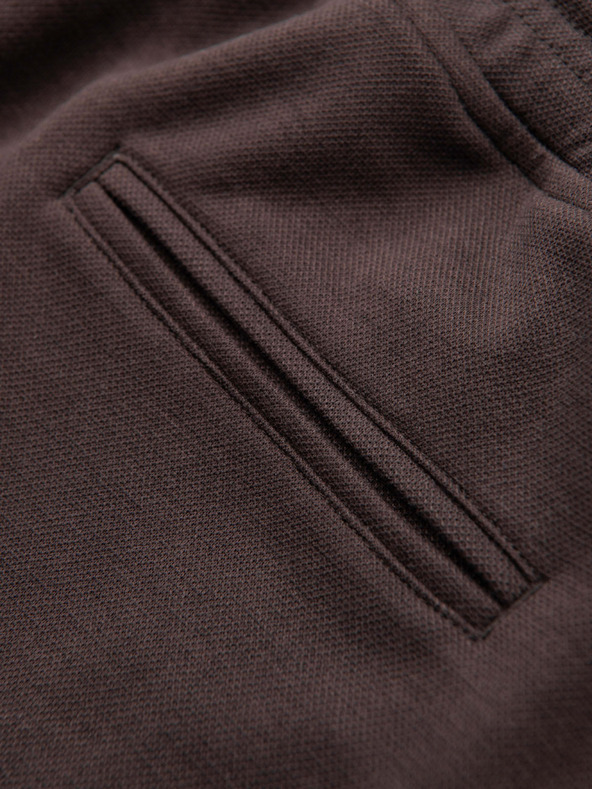 Ombre Clothing Férfi strukturált rövidnadrág REGULAR FIT - barna V5 OM-SRSK-0124 Ombre Clothing