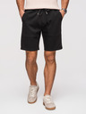 Ombre Clothing Férfi rövidnadrág REGULAR FIT sima kötöttből - fekete V1 OM-SRBC-0153 Ombre Clothing