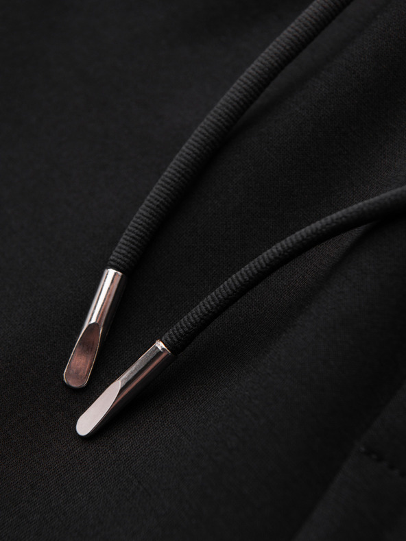 Ombre Clothing Férfi rövidnadrág REGULAR FIT sima kötöttből - fekete V1 OM-SRBC-0153 Ombre Clothing