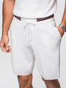 Ombre Clothing Férfi viszkóz strukturált rövidnadrág REGULAR - fehér V1 OM-SRCS-0203 Ombre Clothing