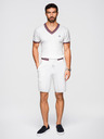 Ombre Clothing Férfi viszkóz strukturált rövidnadrág REGULAR - fehér V1 OM-SRCS-0203 Ombre Clothing