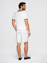 Ombre Clothing Férfi viszkóz strukturált rövidnadrág REGULAR - fehér V1 OM-SRCS-0203 Ombre Clothing