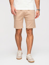 Ombre Clothing Férfi rövidnadrág REGULAR FIT sima kötöttből - bézs V3 OM-SRBC-0153 Ombre Clothing