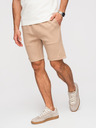Ombre Clothing Férfi rövidnadrág REGULAR FIT sima kötöttből - bézs V3 OM-SRBC-0153 Ombre Clothing