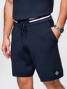 Ombre Clothing Férfi strukturált viszkóz rövidnadrág REGULAR - sötét kék V2 OM-SRCS-0203 Ombre Clothing