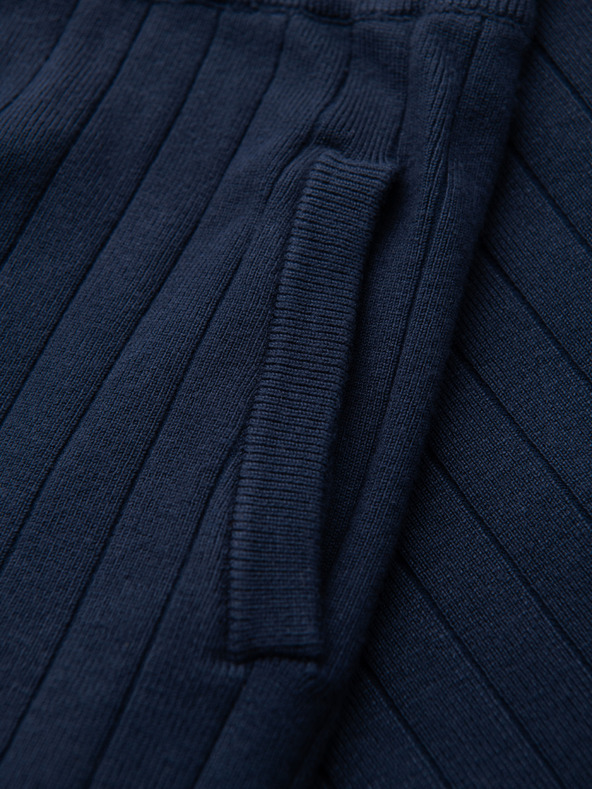 Ombre Clothing Férfi strukturált viszkóz rövidnadrág REGULAR - sötét kék V2 OM-SRCS-0203 Ombre Clothing