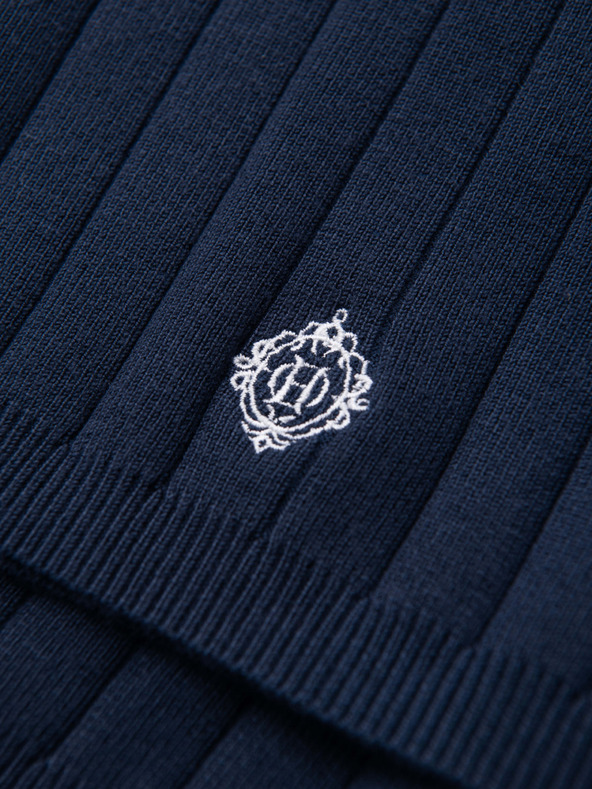 Ombre Clothing Férfi strukturált viszkóz rövidnadrág REGULAR - sötét kék V2 OM-SRCS-0203 Ombre Clothing