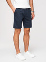 Ombre Clothing Férfi sima kötött rövidnadrág REGULAR FIT - sötét kék V4 OM-SRBC-0153 Ombre Clothing