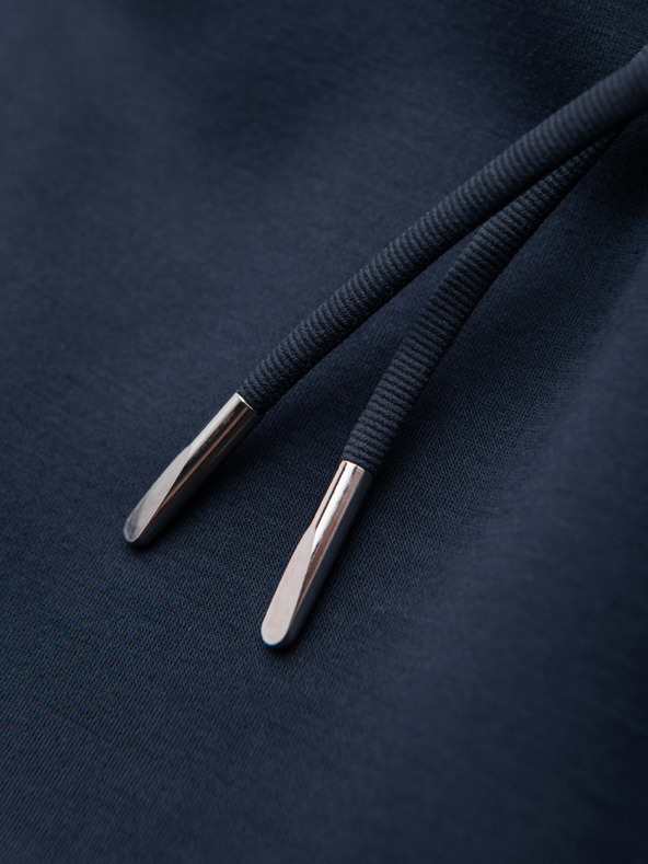 Ombre Clothing Férfi sima kötött rövidnadrág REGULAR FIT - sötét kék V4 OM-SRBC-0153 Ombre Clothing