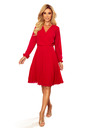 numoco ISABELLE Pliszírozott ruha kivágással és hosszú ujjal - Piros