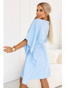 numoco SOFIA Pillangó típusú ruha derékban kötözött - Világoskék