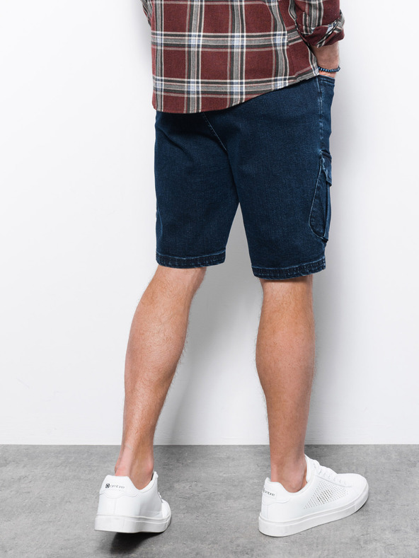 Ombre Clothing Sötétkék férfi farmer rövidnadrág Ombre Clothing W362