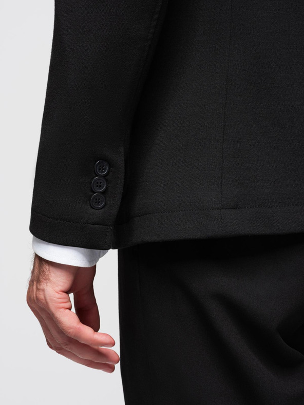 Ombre Clothing Férfi fekete zakó SLIM finom textúrával