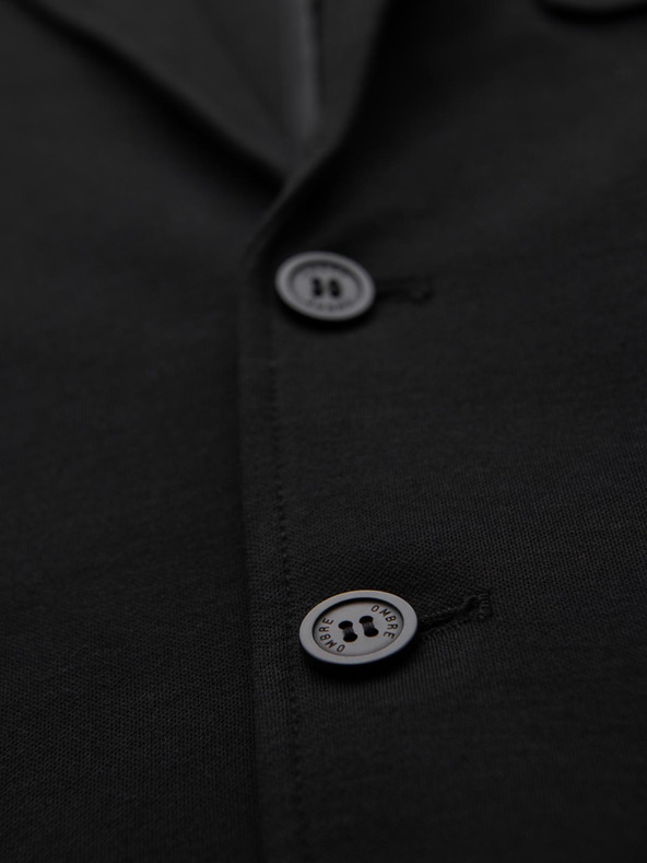 Ombre Clothing Férfi fekete zakó SLIM finom textúrával