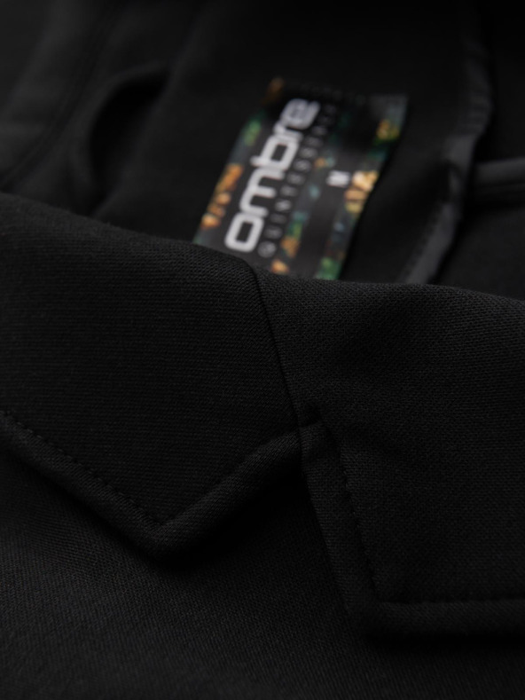 Ombre Clothing Férfi fekete zakó SLIM finom textúrával