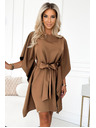 numoco SOFIA Pillangó ruha derékban megkötve - cappuccino