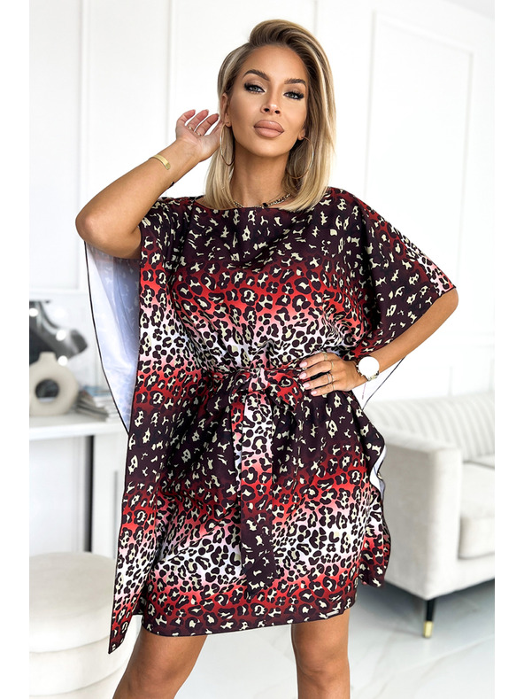 numoco SOFIA Pillangó ruha derékövvel - jaguár