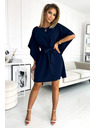 numoco SOFIA Pillangó ruha derékövvel - sötétkék