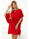 numoco SOFIA Pillangó ruha övvel a derékrésznél - piros