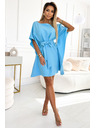 numoco SOFIA Pillangó ruha derékövvel - kék szín