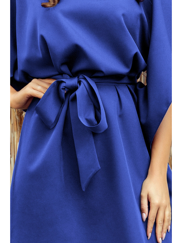 numoco SOFIA Pillangó ruha derékövvel - kék