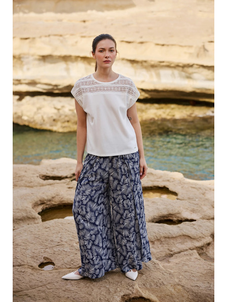 Moodo Moodo fehér pamut csipke blúz