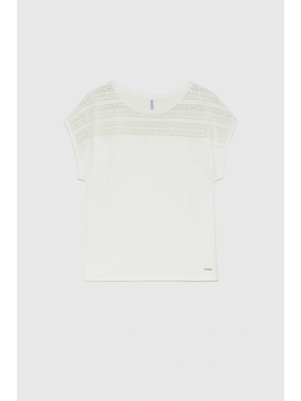 Moodo Moodo fehér pamut csipke blúz