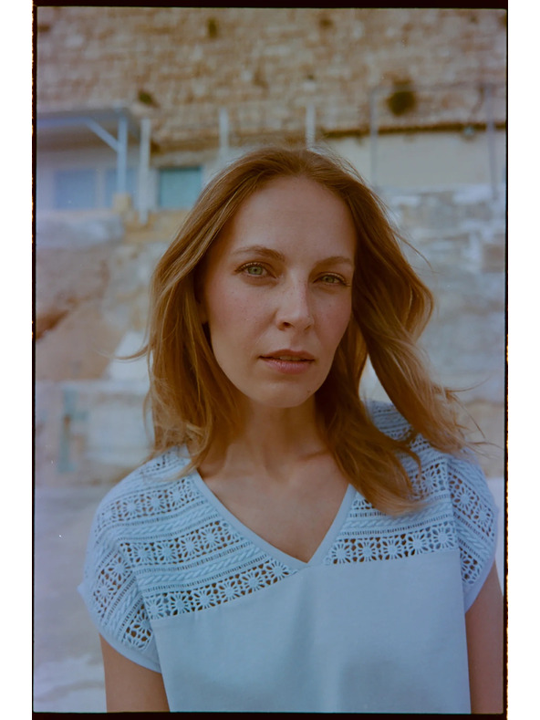 Moodo Moodo világoskék pamut spitze blúz