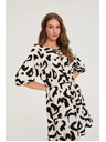 Moodo Moodo bézs viszózos nyomott ruha
