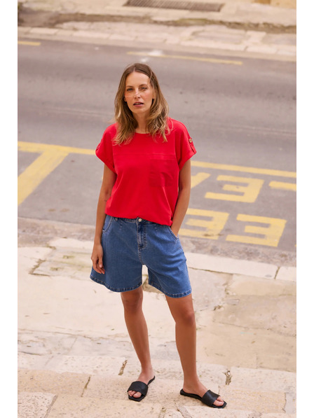 Moodo Moodo kék farmerrövidnadrág