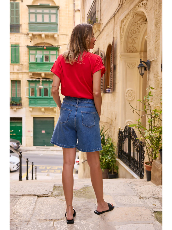 Moodo Moodo kék farmerrövidnadrág