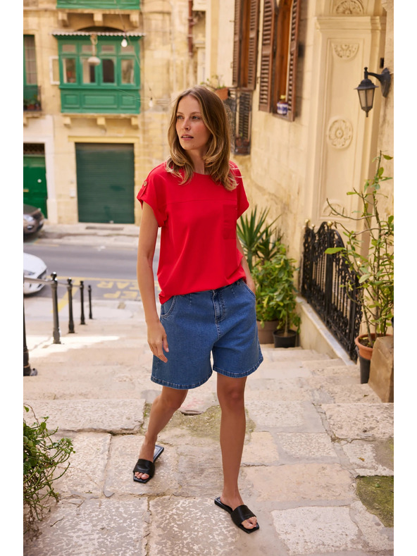 Moodo Moodo kék farmerrövidnadrág