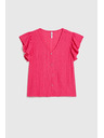 Moodo Moodo fukszia V-nyakú blúz