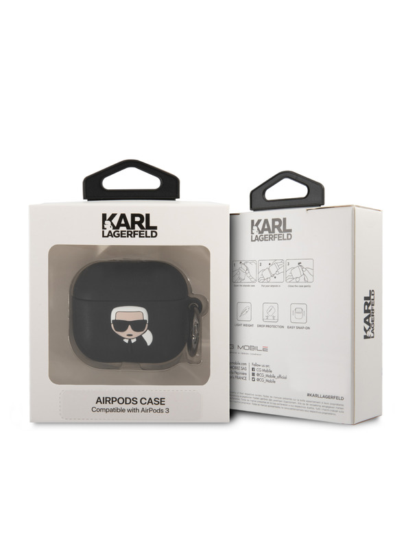 Karl Lagerfeld 3D Logo NFT Karl Head szilikon tok az Airpods 3-hoz Fekete Karl Lagerfeld 3D Logo NFT Karl Head szilikon tok az Airpods 3-hoz Fekete Karl Lagerfeld