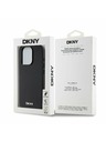 DKNY PU bőr ezüst fém logóval ellátott Magsafe hátlap iPhone 15 Pro fekete DKNY