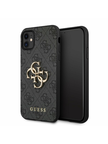 Guess Guess PU 4G fém logós hátlap iPhone 11 készülékhez Szürke