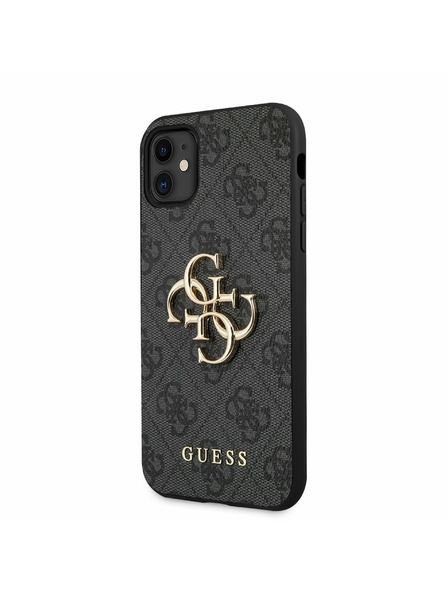Guess Guess PU 4G fém logós hátlap iPhone 11 készülékhez Szürke