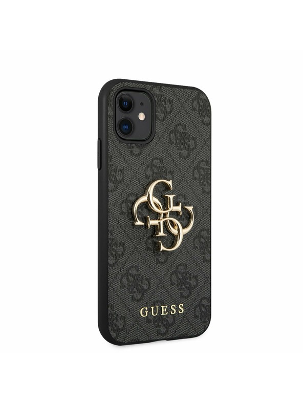 Guess Guess PU 4G fém logós hátlap iPhone 11 készülékhez Szürke