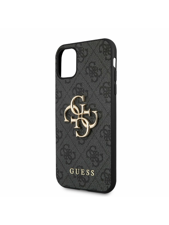 Guess Guess PU 4G fém logós hátlap iPhone 11 készülékhez Szürke