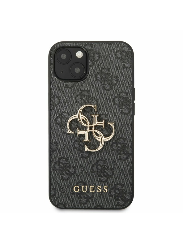 Guess PU 4G Metal Logo Zadní Kryt pro iPhone 13 Grey Telefontok