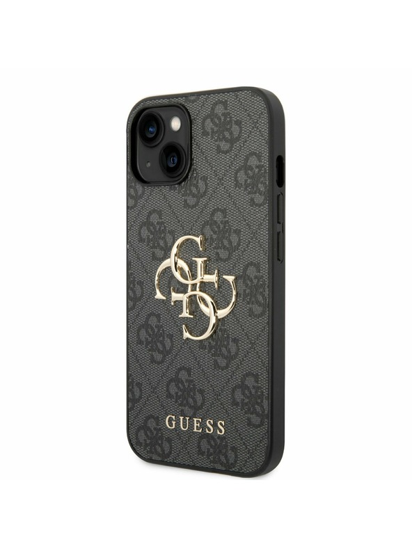Guess PU 4G Metal Logo Zadní Kryt pro iPhone 14 Grey Telefontok