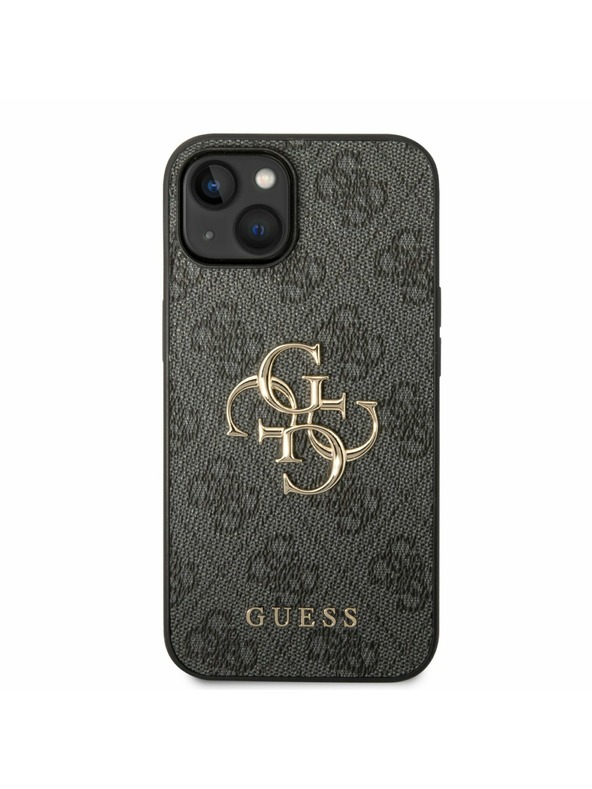 Guess PU 4G Metal Logo Zadní Kryt pro iPhone 14 Grey Telefontok