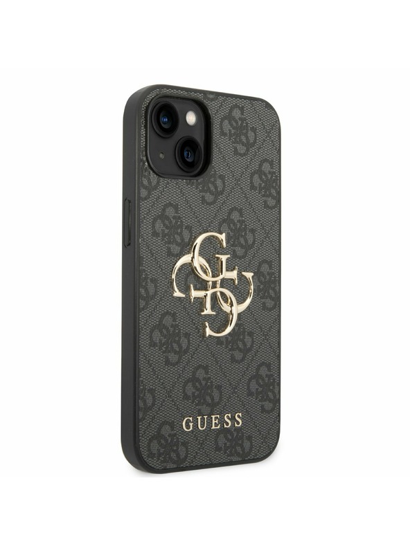 Guess PU 4G Metal Logo Zadní Kryt pro iPhone 14 Grey Telefontok