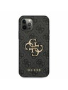 Guess Guess PU 4G fém logós fém hátlap iPhone 12 Pro Max szürke táskához